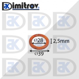 Дифтунга Ø 28 х Ø 39 х 2,5 mm медна